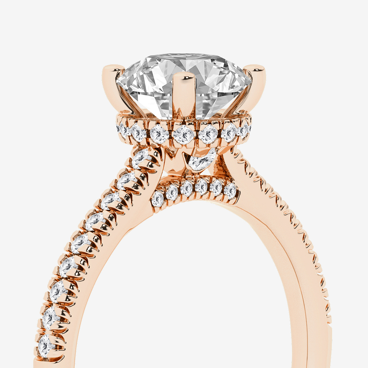 Additional Image 2 for  2 1/2 ctw Round Lab Grown Diamond Hidden Halo Engagement Ring
