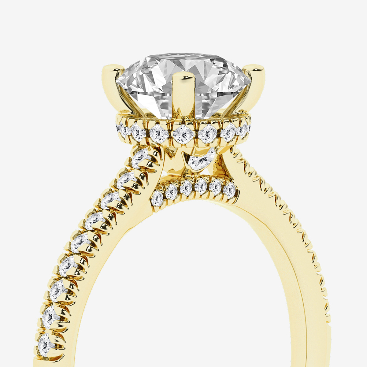 Additional Image 2 for  2 1/2 ctw Round Lab Grown Diamond Hidden Halo Engagement Ring