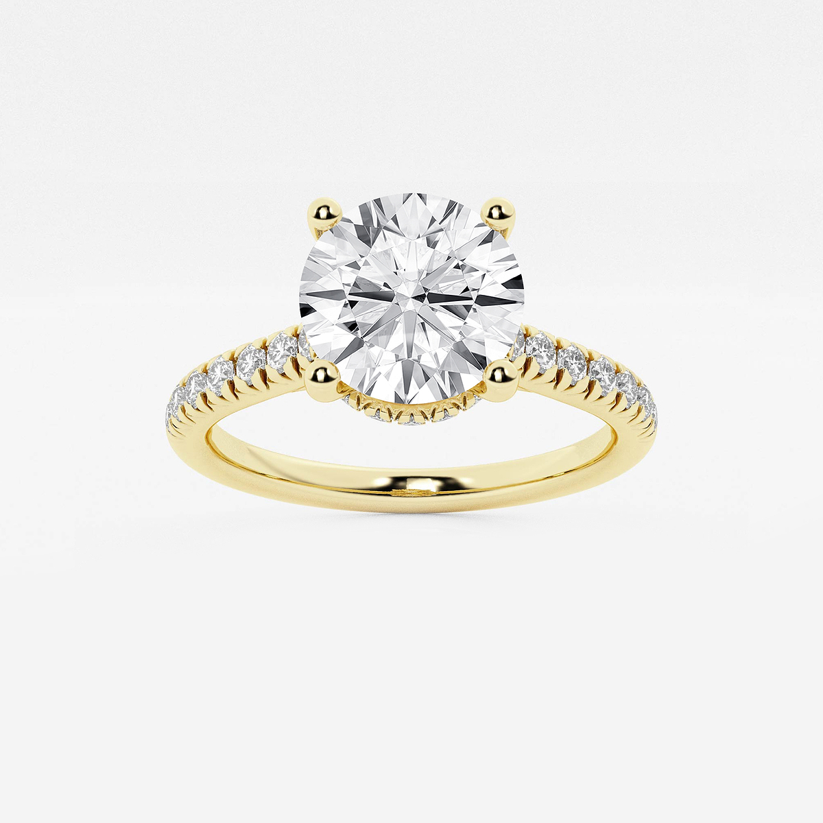8 2/3 ctw Round Lab Grown Diamond Hidden Halo Engagement Ring