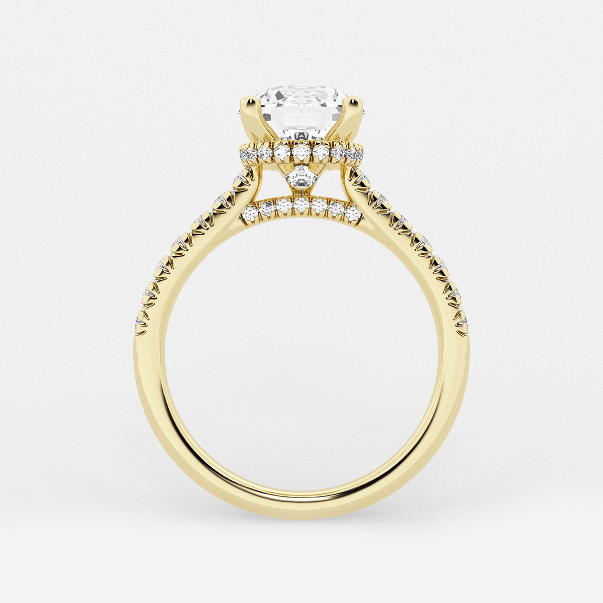 Additional Image 1 for  8 2/3 ctw Round Lab Grown Diamond Hidden Halo Engagement Ring