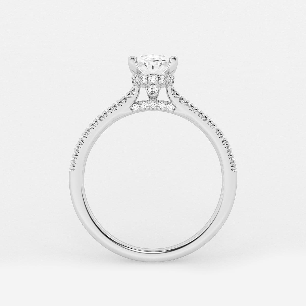Additional Image 1 for  1 1/3 ctw Oval Lab Grown Diamond Hidden Halo Engagement Ring