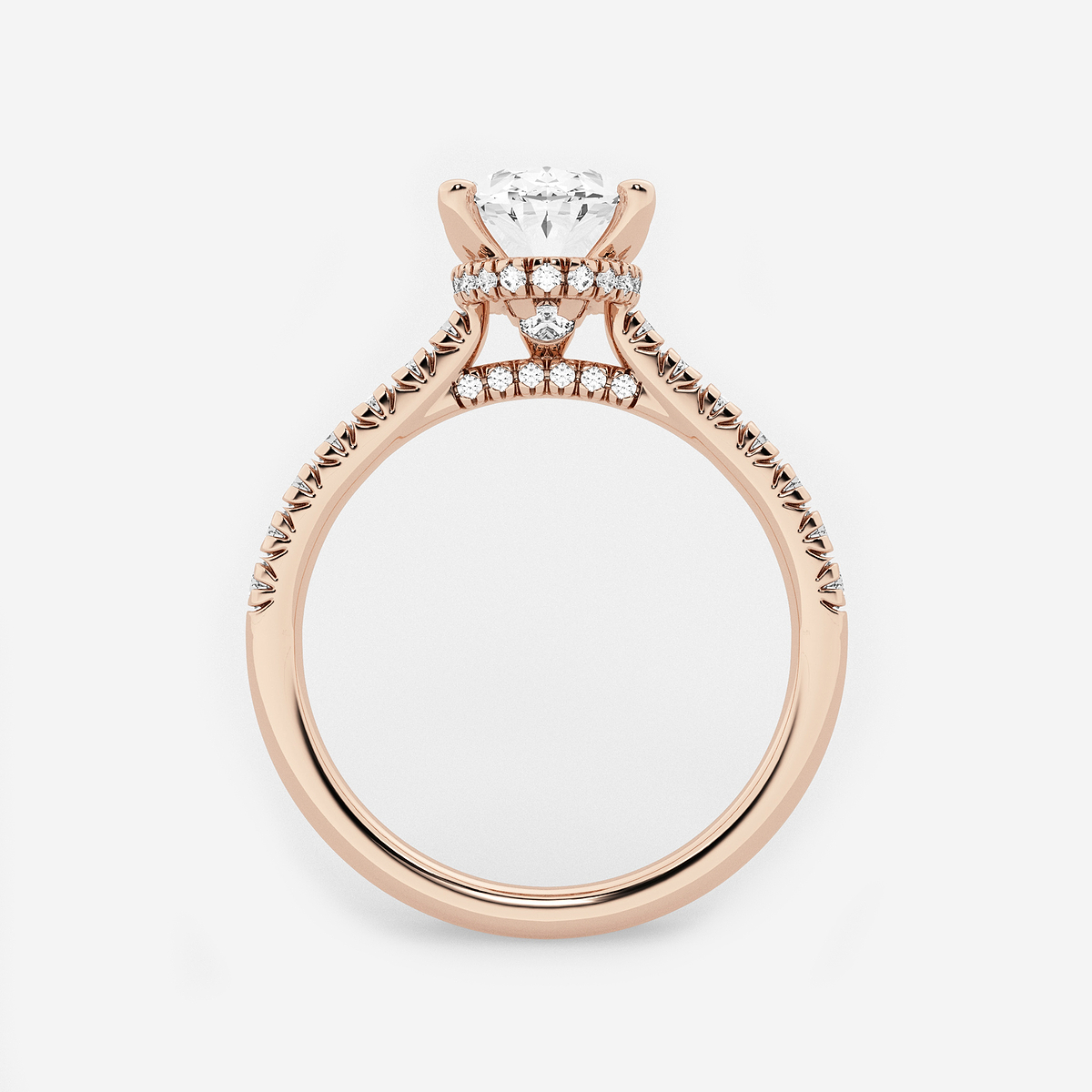 Additional Image 1 for  2 1/2 ctw Oval Lab Grown Diamond Hidden Halo Engagement Ring