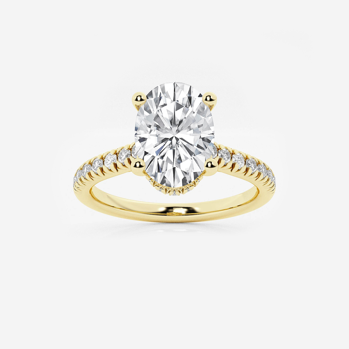 Shylin 1/2 ctw Oval Lab Grown Diamond Hidden Halo Engagement