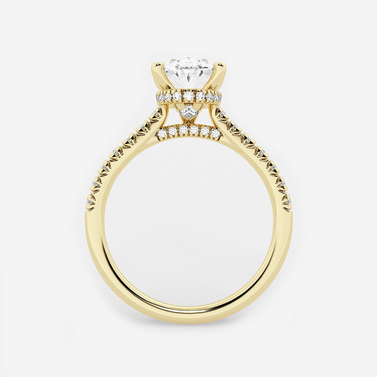 Additional Image 1 for  2 1/2 ctw Oval Lab Grown Diamond Hidden Halo Engagement Ring