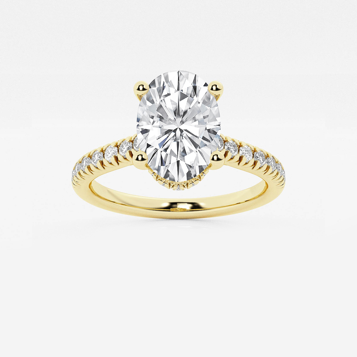 6 2/3 ctw Oval Lab Grown Diamond Hidden Halo Engagement Ring