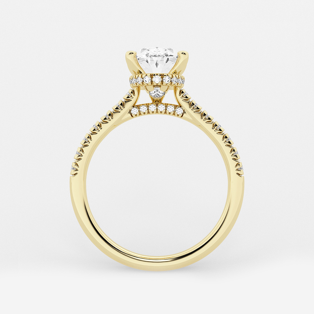 Additional Image 1 for  6 2/3 ctw Oval Lab Grown Diamond Hidden Halo Engagement Ring
