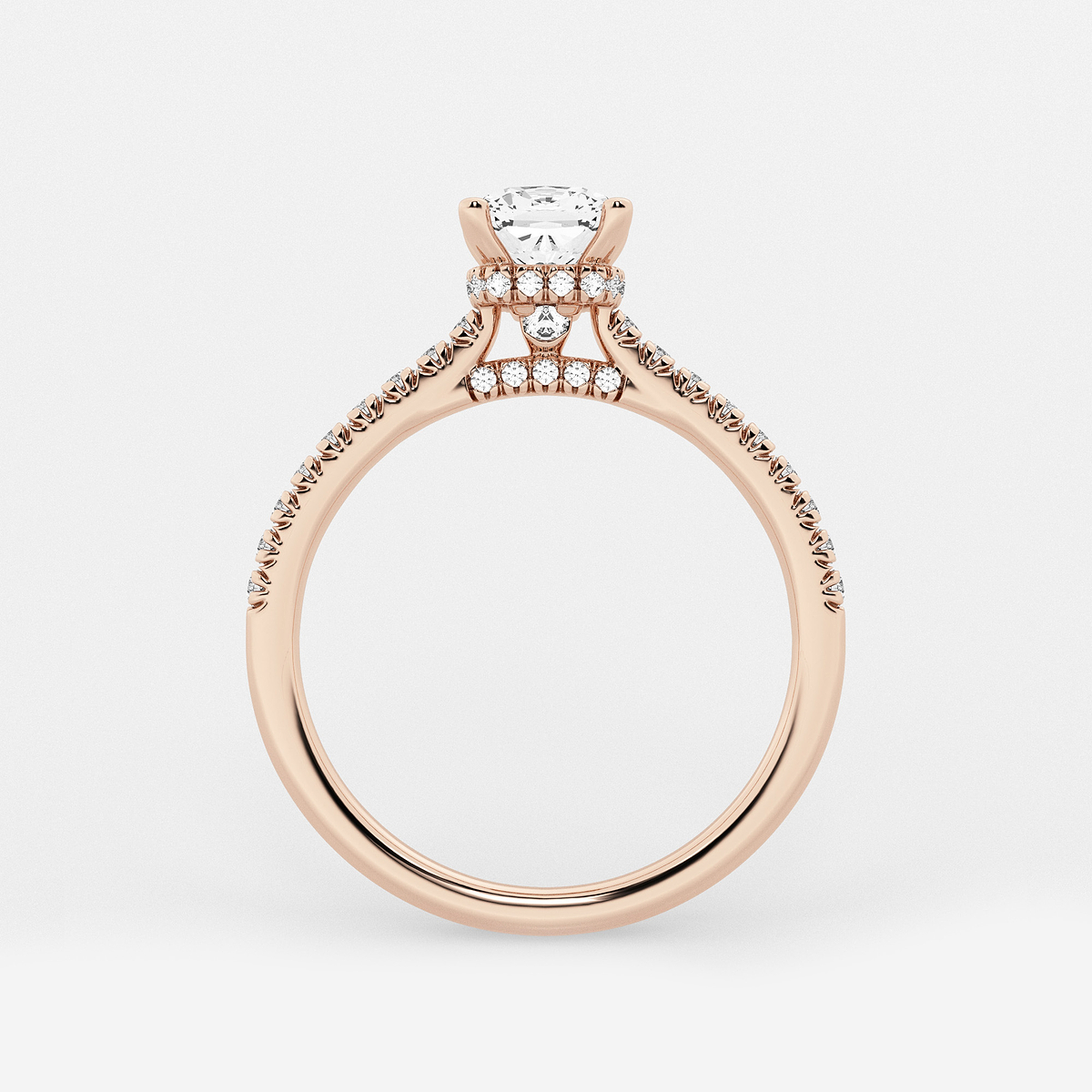 Additional Image 1 for  1 1/3 ctw Cushion Lab Grown Diamond Hidden Halo Engagement Ring