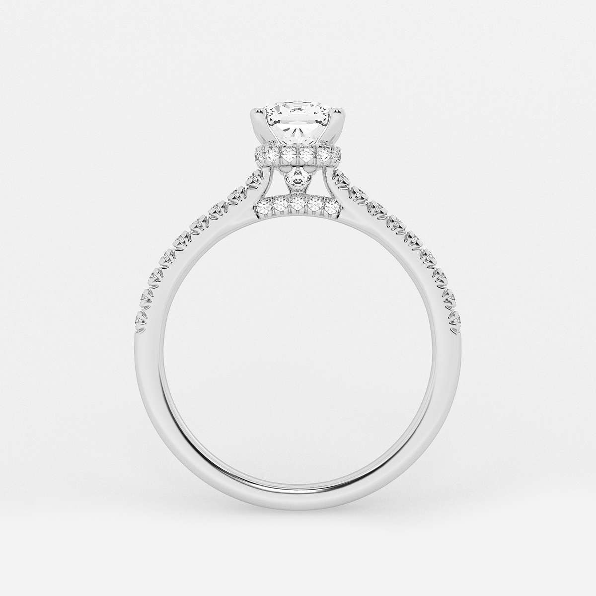 Additional Image 1 for  1 1/3 ctw Cushion Lab Grown Diamond Hidden Halo Engagement Ring