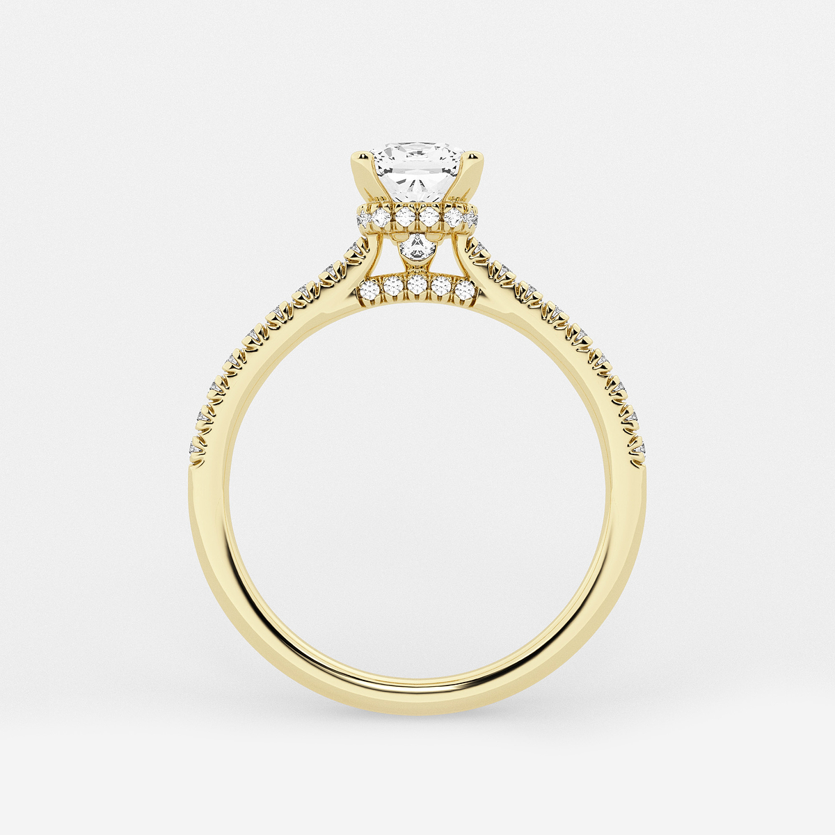 Additional Image 1 for  1 1/3 ctw Cushion Lab Grown Diamond Hidden Halo Engagement Ring