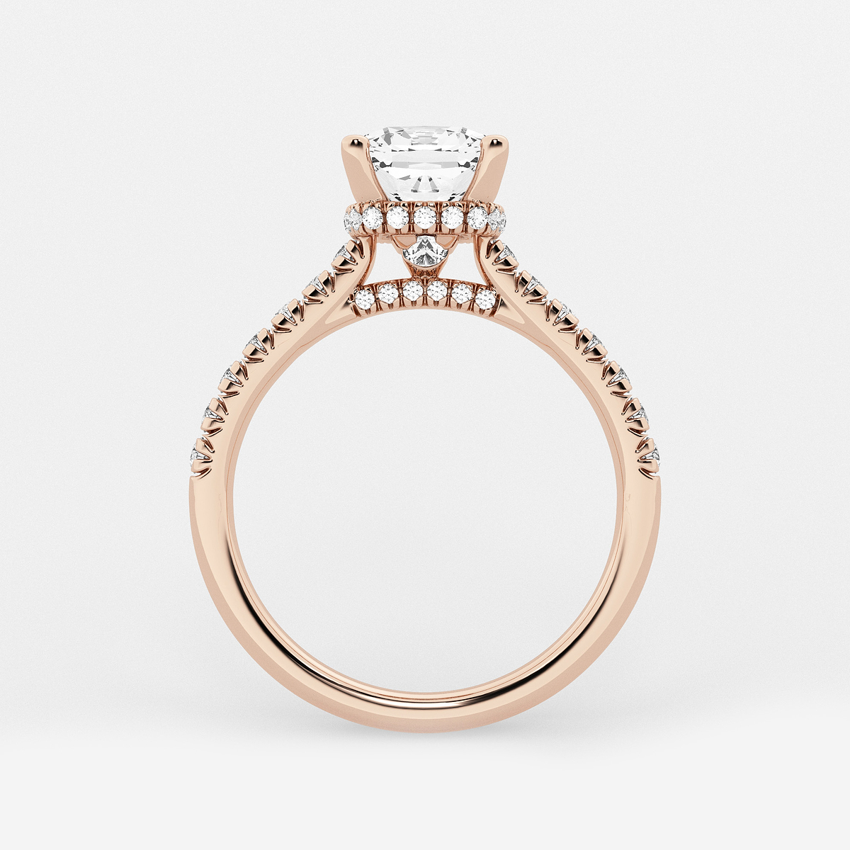 Additional Image 1 for  2 1/2 ctw Cushion Lab Grown Diamond Hidden Halo Engagement Ring