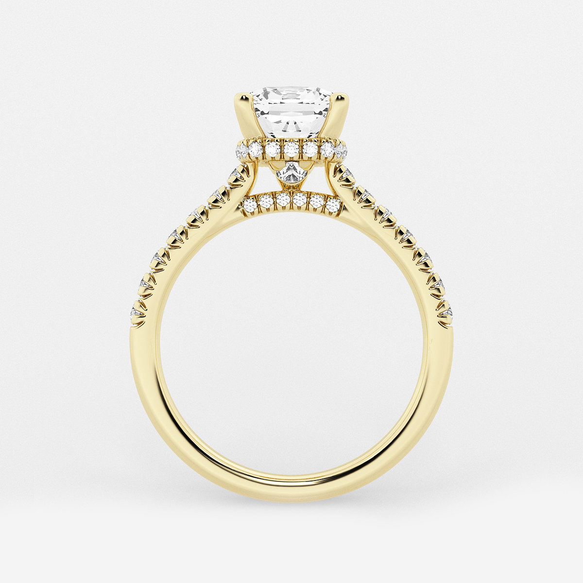 Additional Image 1 for  2 1/2 ctw Cushion Lab Grown Diamond Hidden Halo Engagement Ring