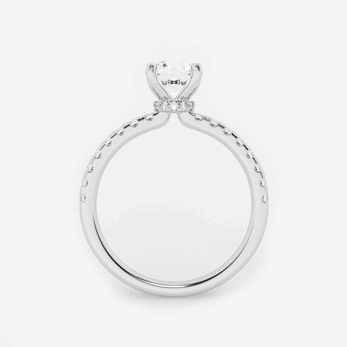 Additional Image 1 for  1 1/3 ctw Round Lab Grown Diamond Hidden Halo Engagement Ring