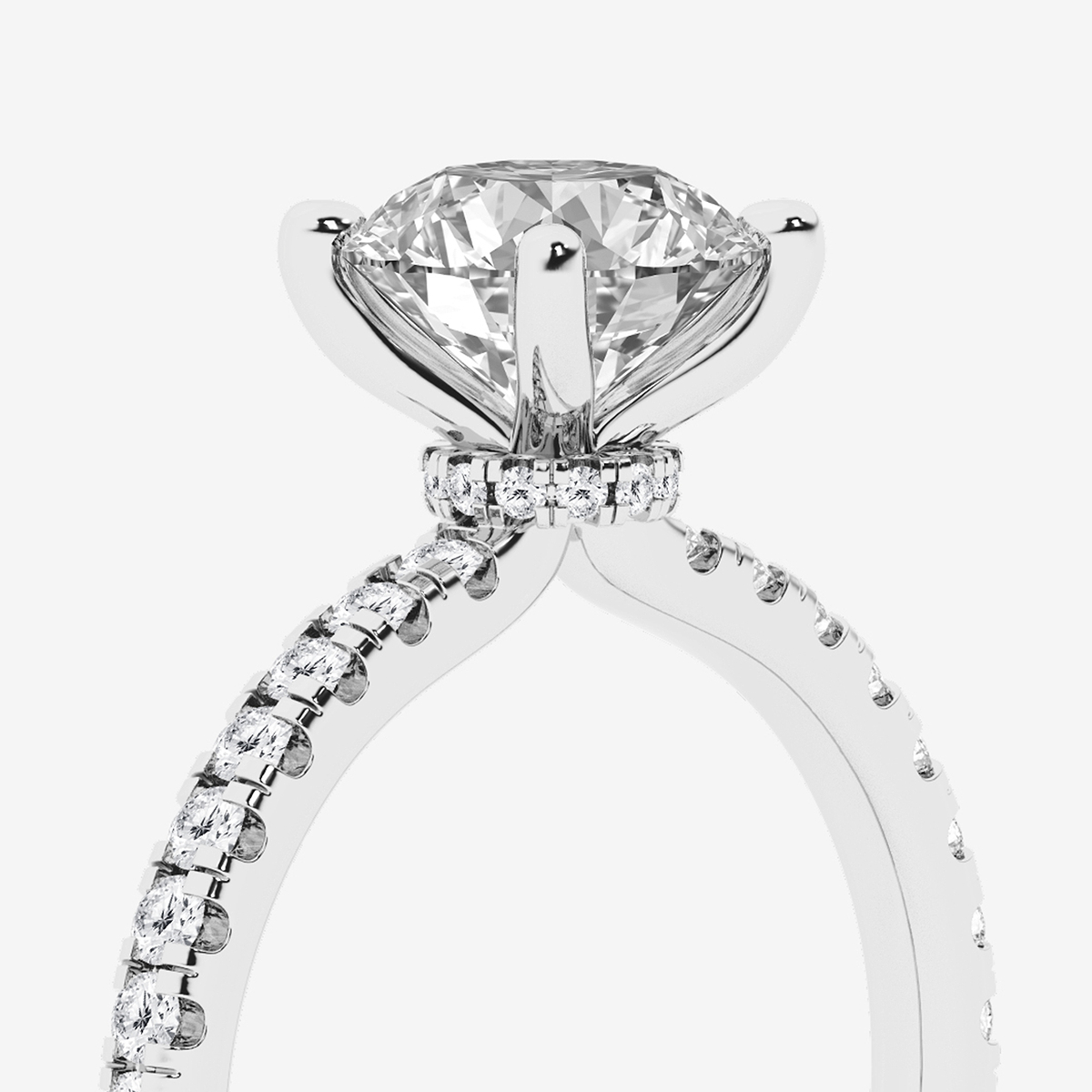 Additional Image 2 for  1 1/3 ctw Round Lab Grown Diamond Hidden Halo Engagement Ring