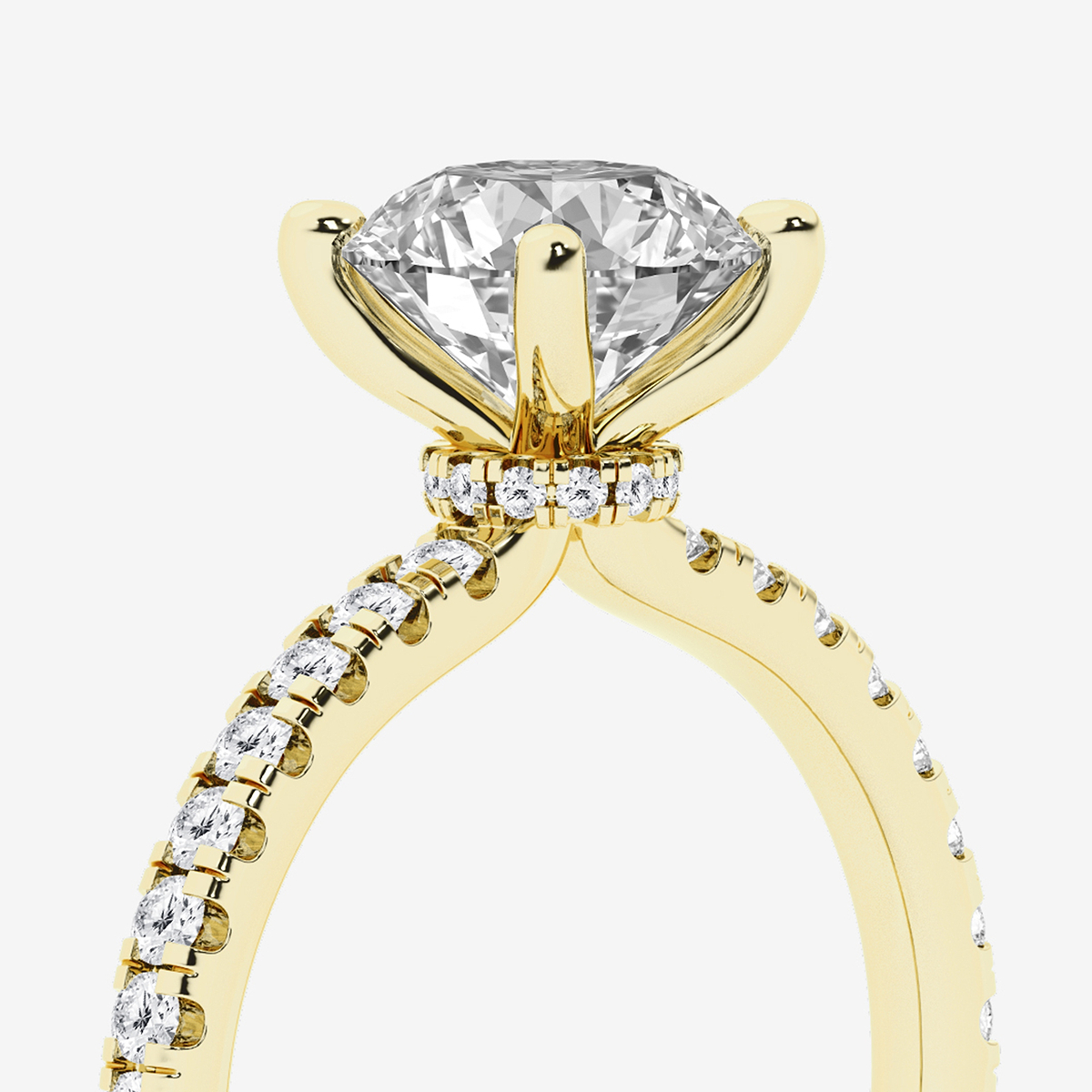 Additional Image 2 for  1 1/3 ctw Round Lab Grown Diamond Hidden Halo Engagement Ring