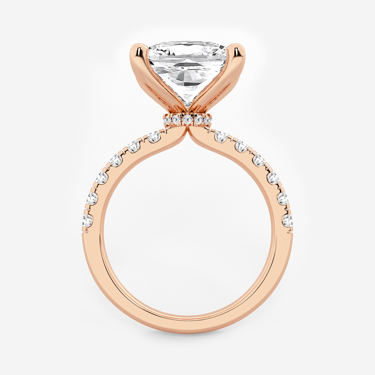 Additional Image 1 for  6 1/2 ctw Cushion Lab Grown Diamond Hidden Halo Engagement Ring