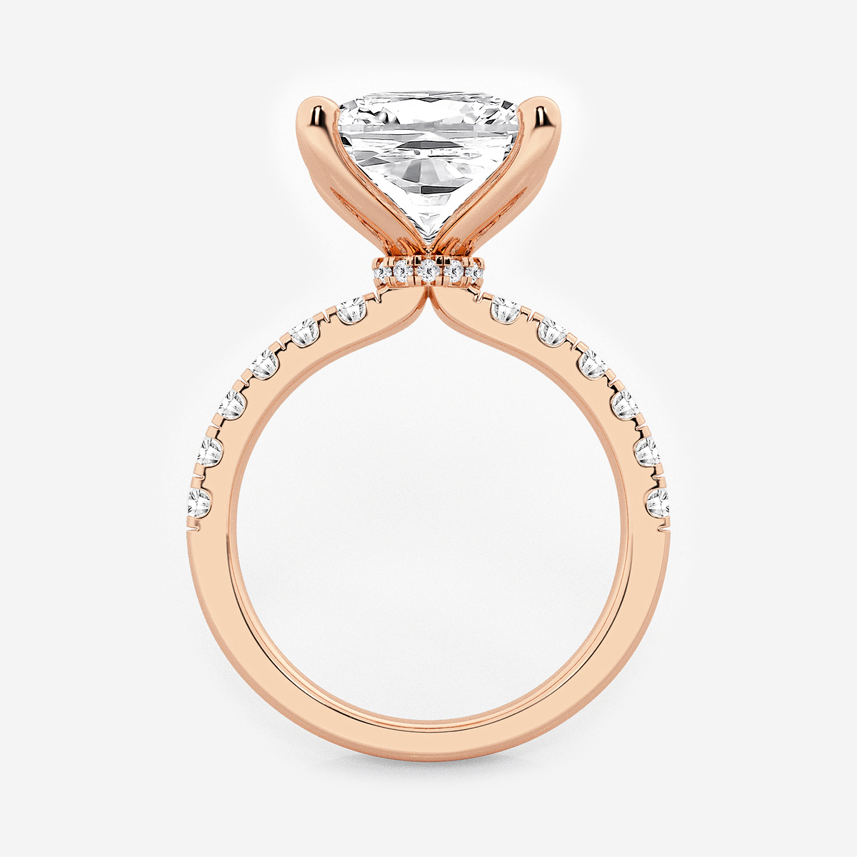 Additional Image 1 for  6 1/2 ctw Cushion Lab Grown Diamond Hidden Halo Engagement Ring