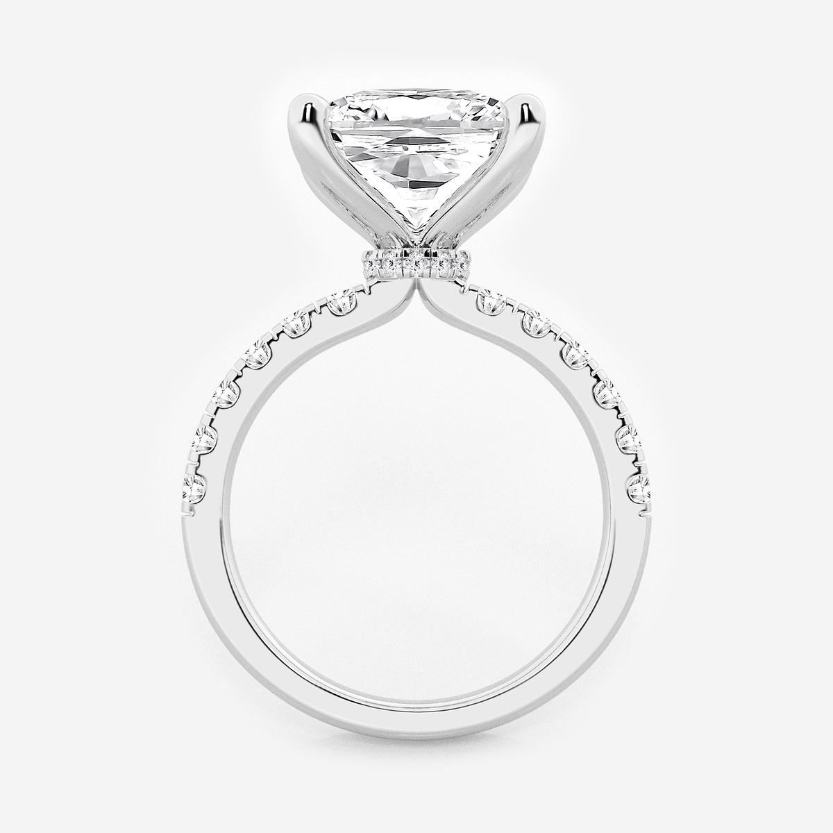 Additional Image 1 for  6 1/2 ctw Cushion Lab Grown Diamond Hidden Halo Engagement Ring