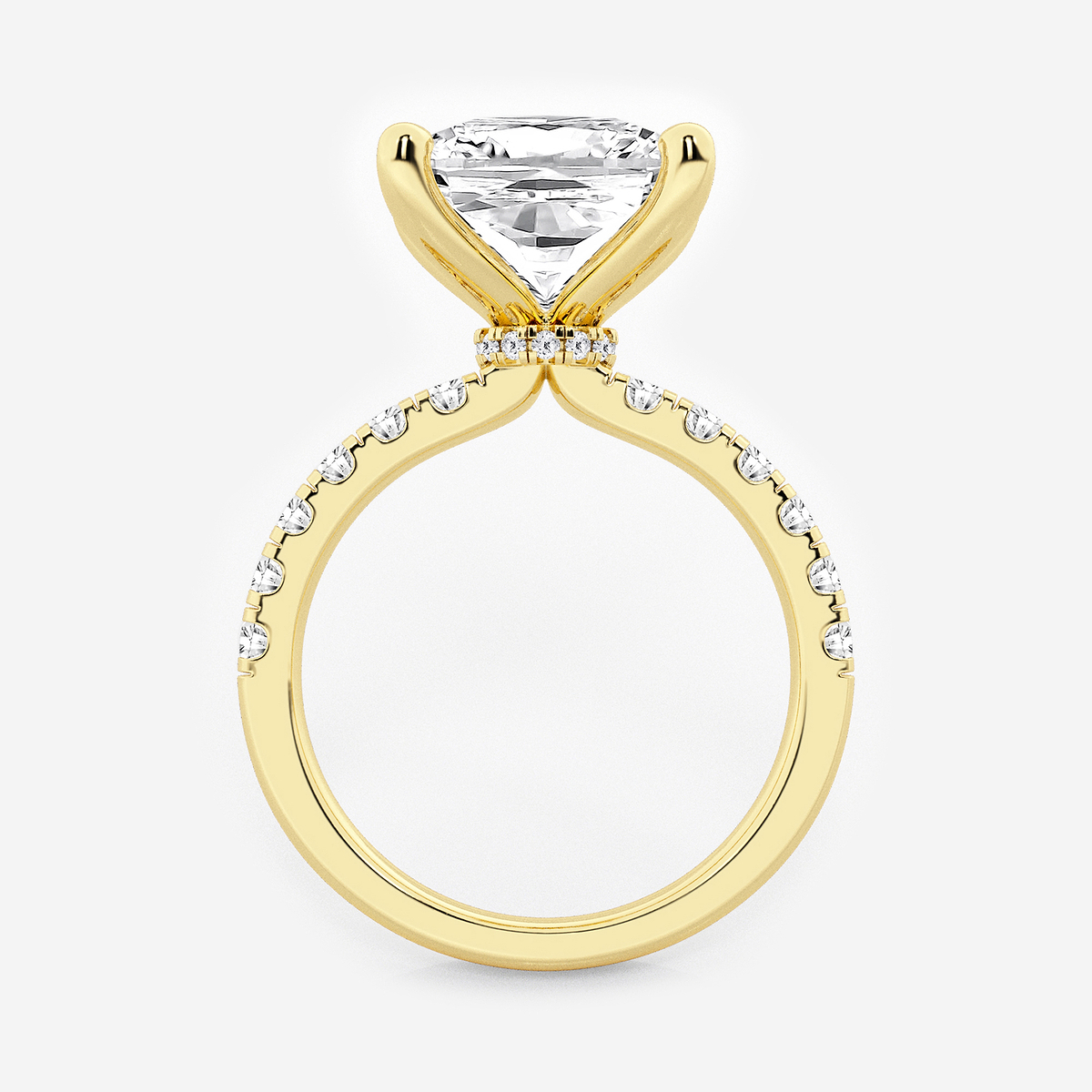 Additional Image 1 for  6 1/2 ctw Cushion Lab Grown Diamond Hidden Halo Engagement Ring