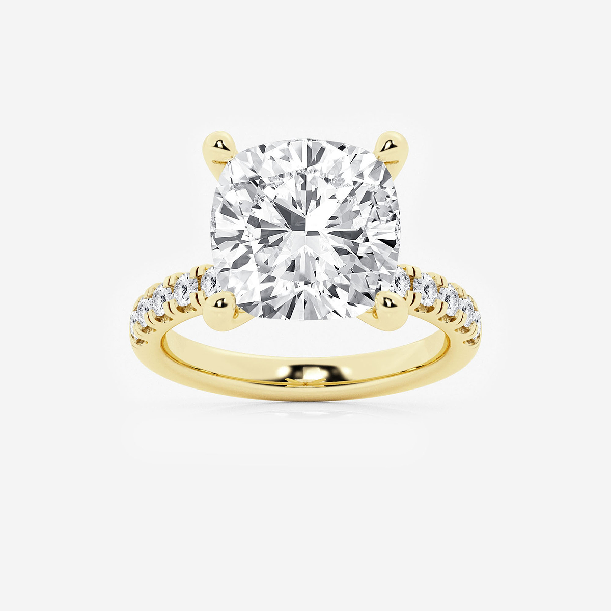 8 1/2 ctw Cushion Lab Grown Diamond Hidden Halo Engagement Ring