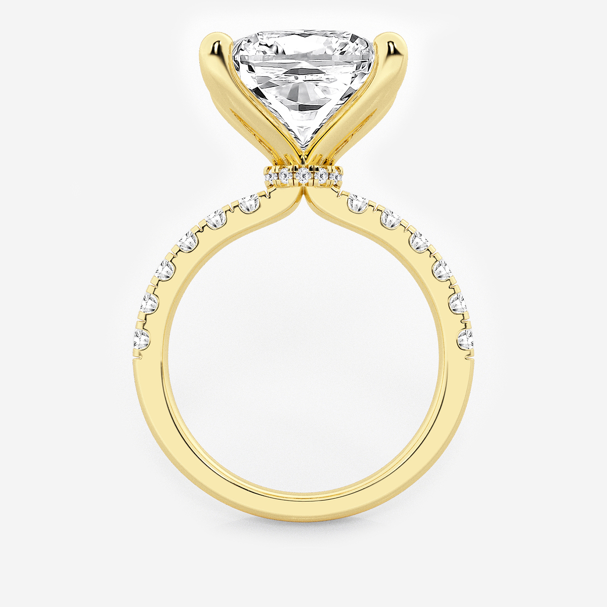 Additional Image 1 for  8 1/2 ctw Cushion Lab Grown Diamond Hidden Halo Engagement Ring