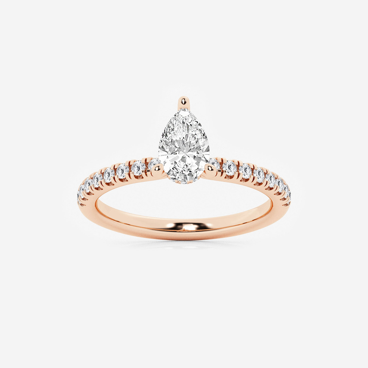 1 ctw Pear Lab Grown Diamond Hidden Halo Engagement Ring