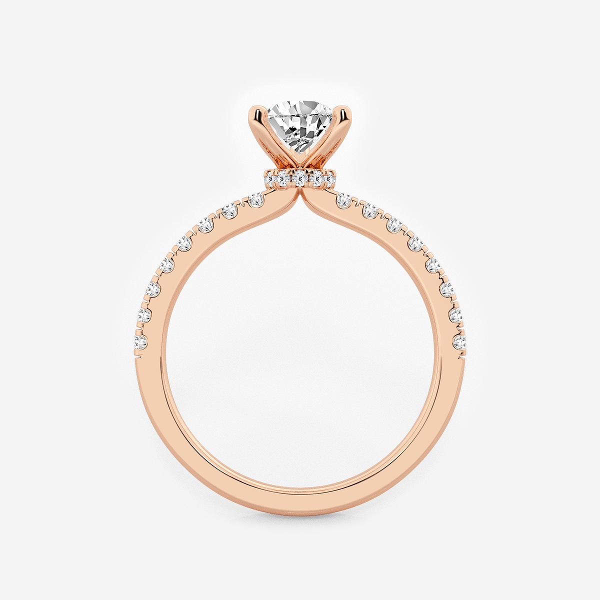 Additional Image 1 for  1 ctw Pear Lab Grown Diamond Hidden Halo Engagement Ring