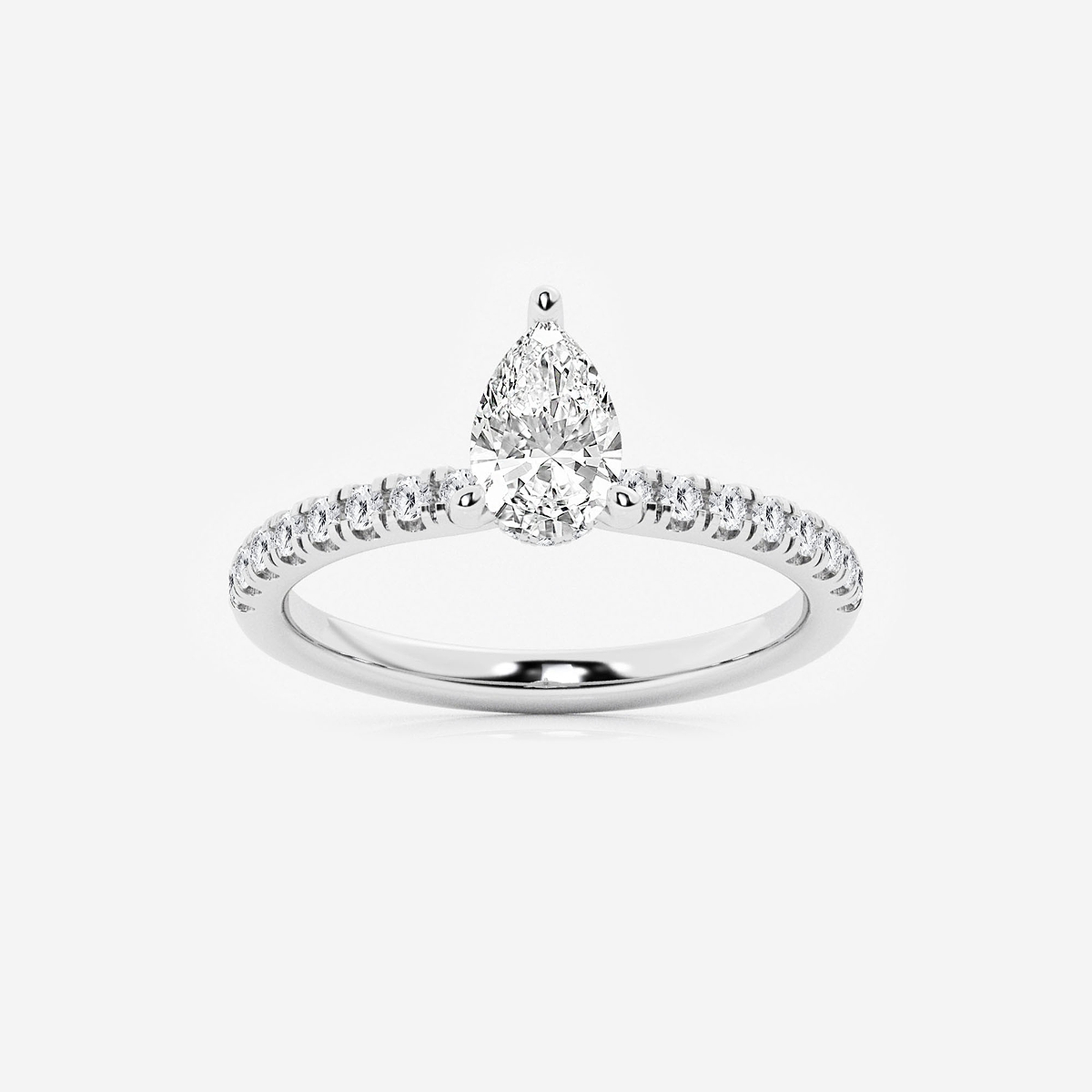 1 ctw Pear Lab Grown Diamond Hidden Halo Engagement Ring