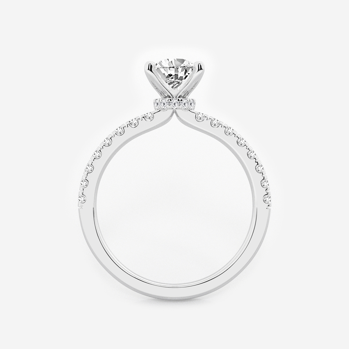 Additional Image 1 for  1 ctw Pear Lab Grown Diamond Hidden Halo Engagement Ring
