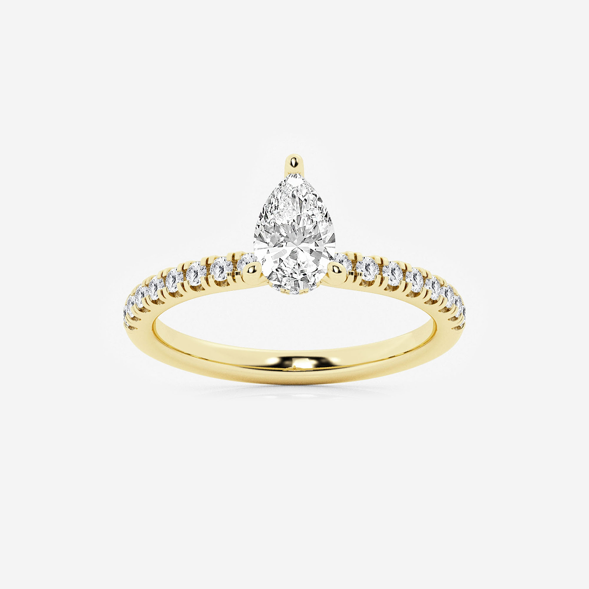 1 ctw Pear Lab Grown Diamond Hidden Halo Engagement Ring