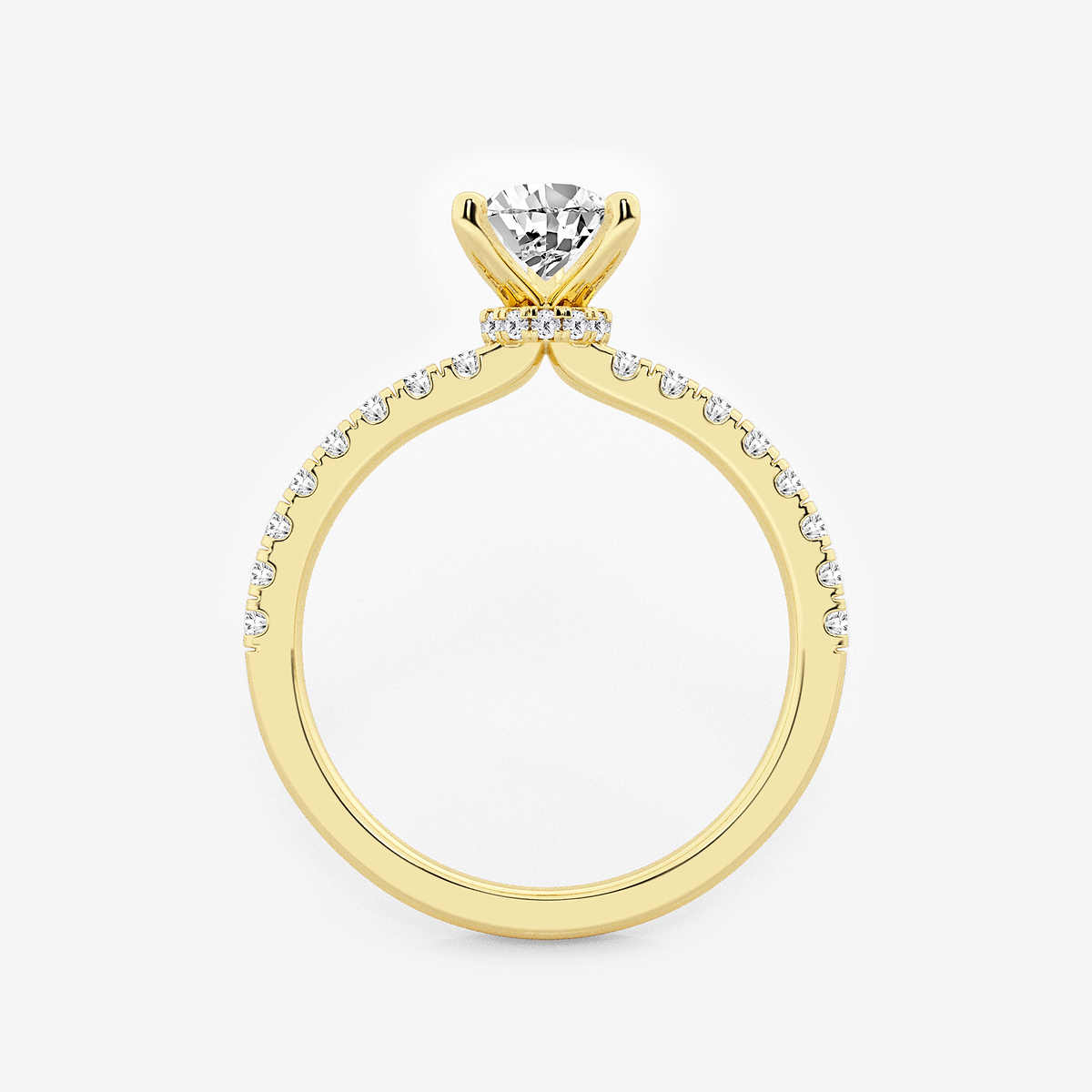 Additional Image 1 for  1 ctw Pear Lab Grown Diamond Hidden Halo Engagement Ring