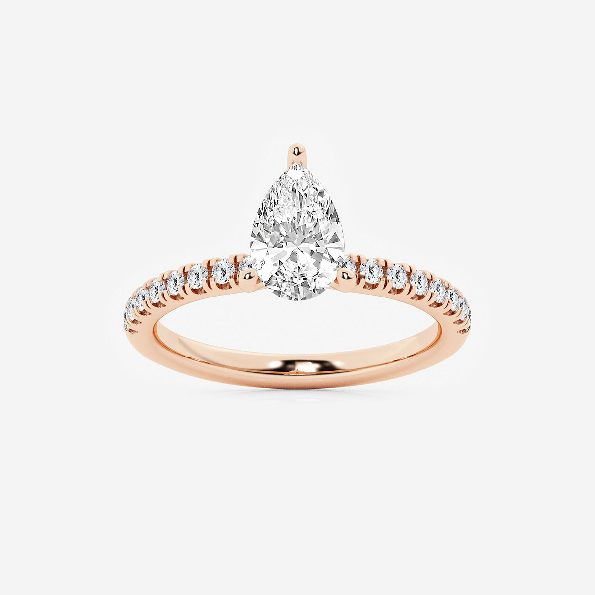 1 1/3 ctw Pear Lab Grown Diamond Hidden Halo Engagement Ring