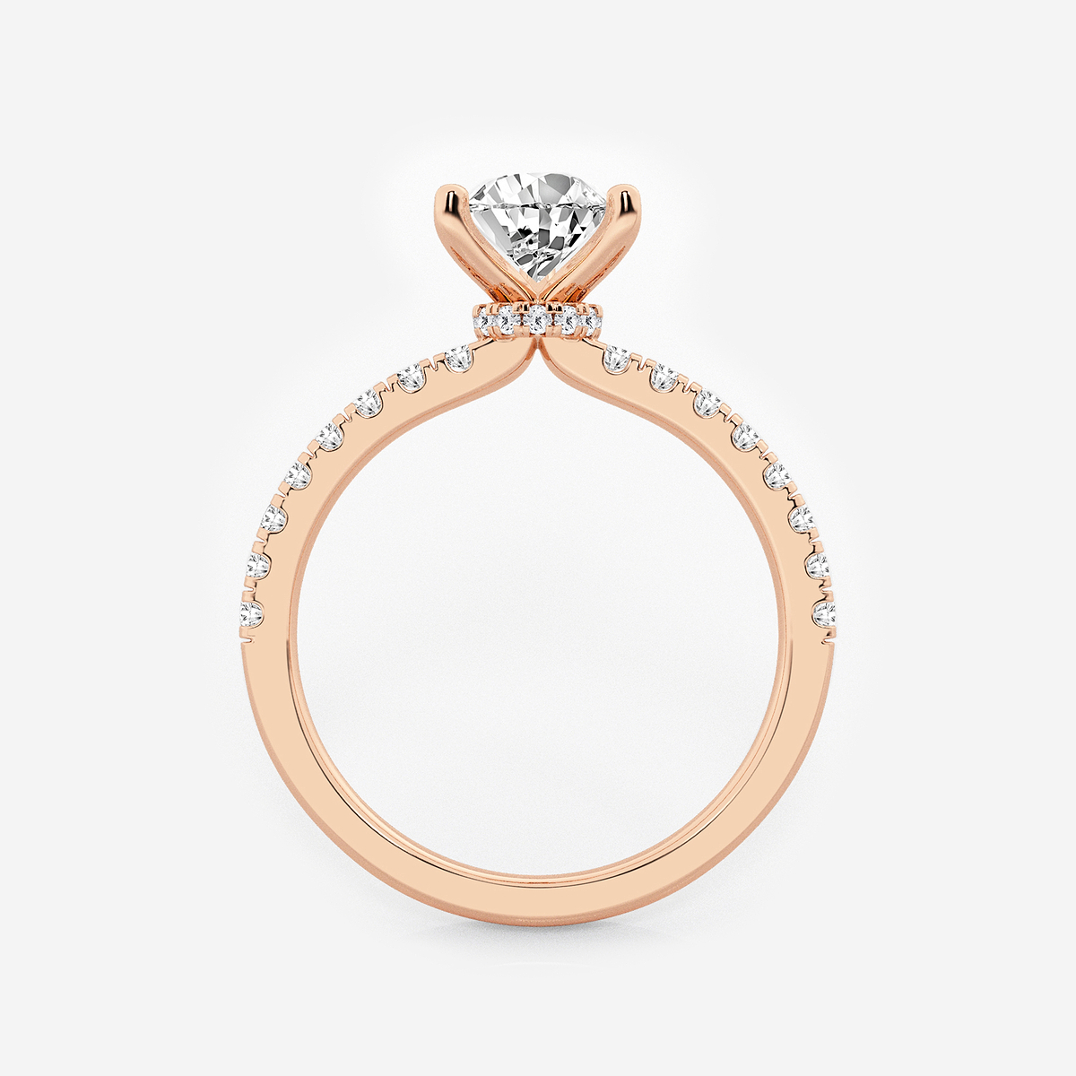 Additional Image 1 for  1 1/3 ctw Pear Lab Grown Diamond Hidden Halo Engagement Ring