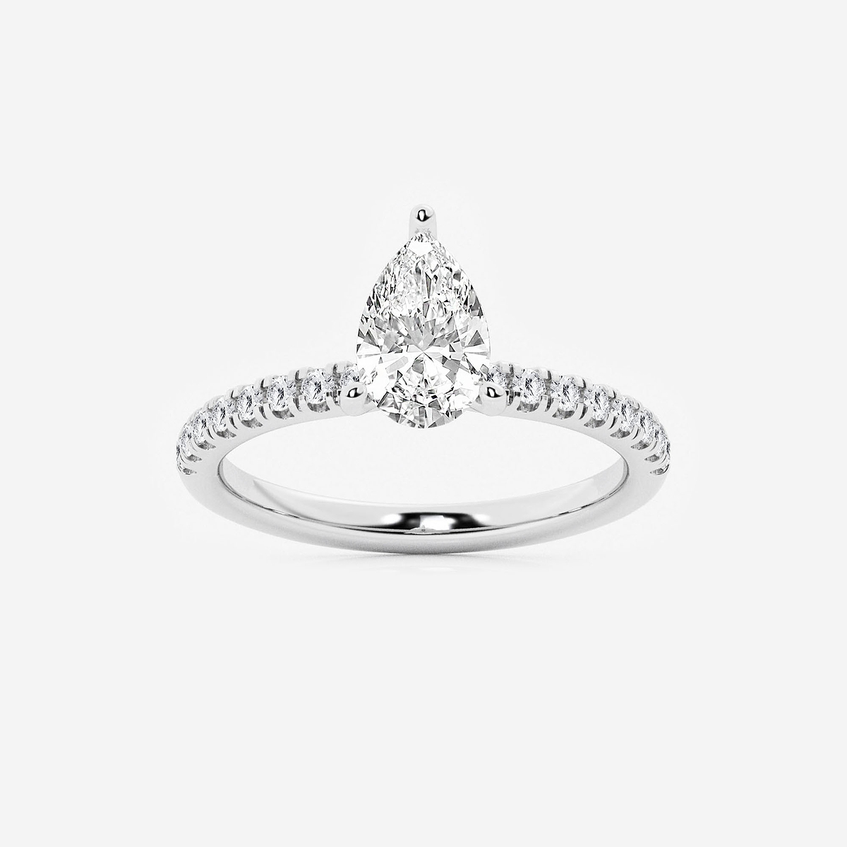 1 1/3 ctw Pear Lab Grown Diamond Hidden Halo Engagement Ring