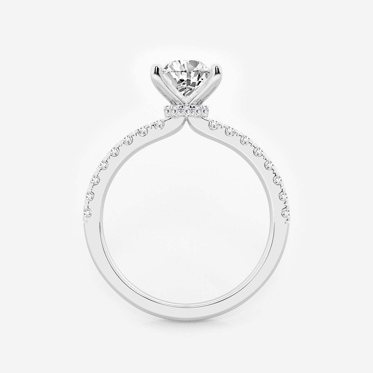 Additional Image 1 for  1 1/3 ctw Pear Lab Grown Diamond Hidden Halo Engagement Ring