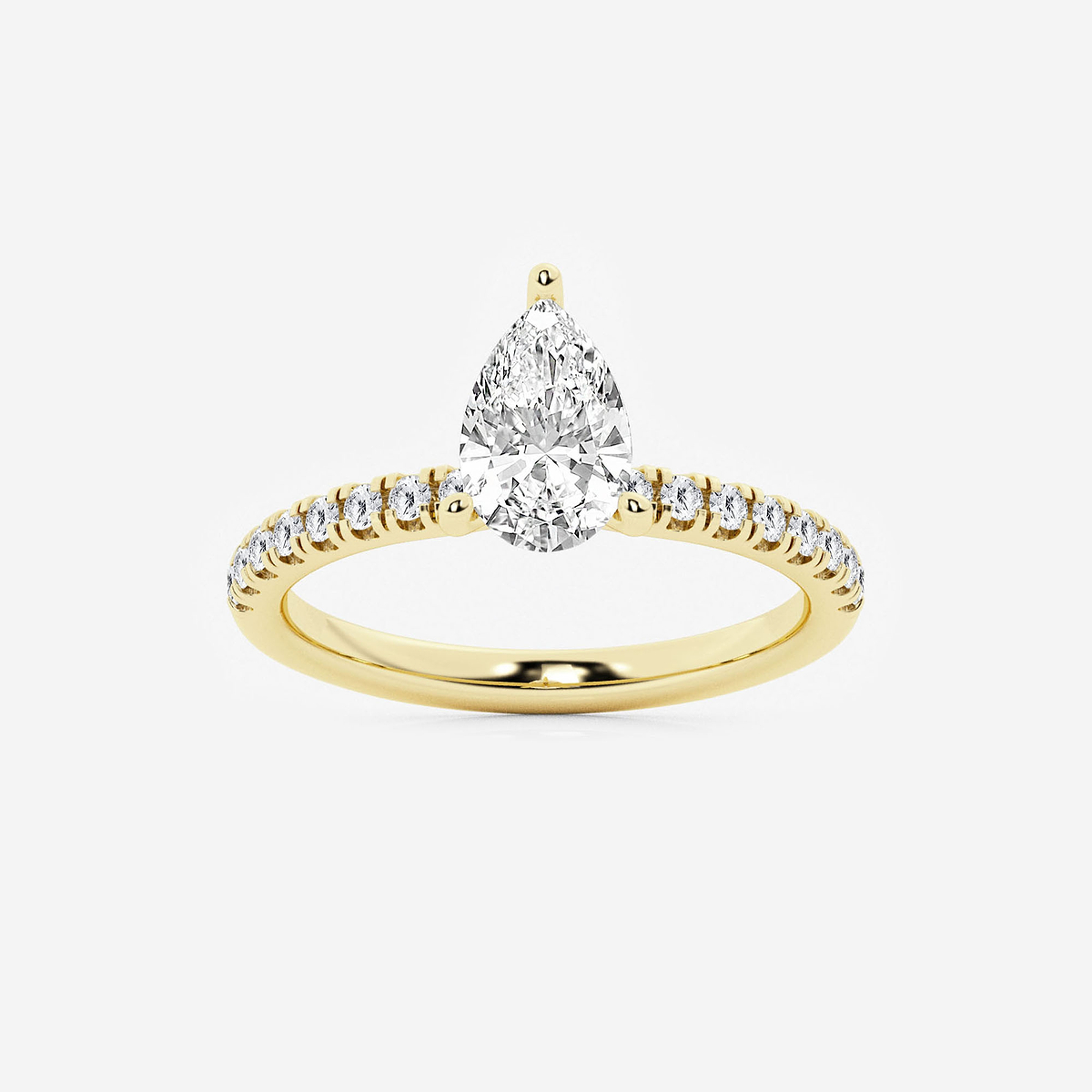 1 1/3 ctw Pear Lab Grown Diamond Hidden Halo Engagement Ring