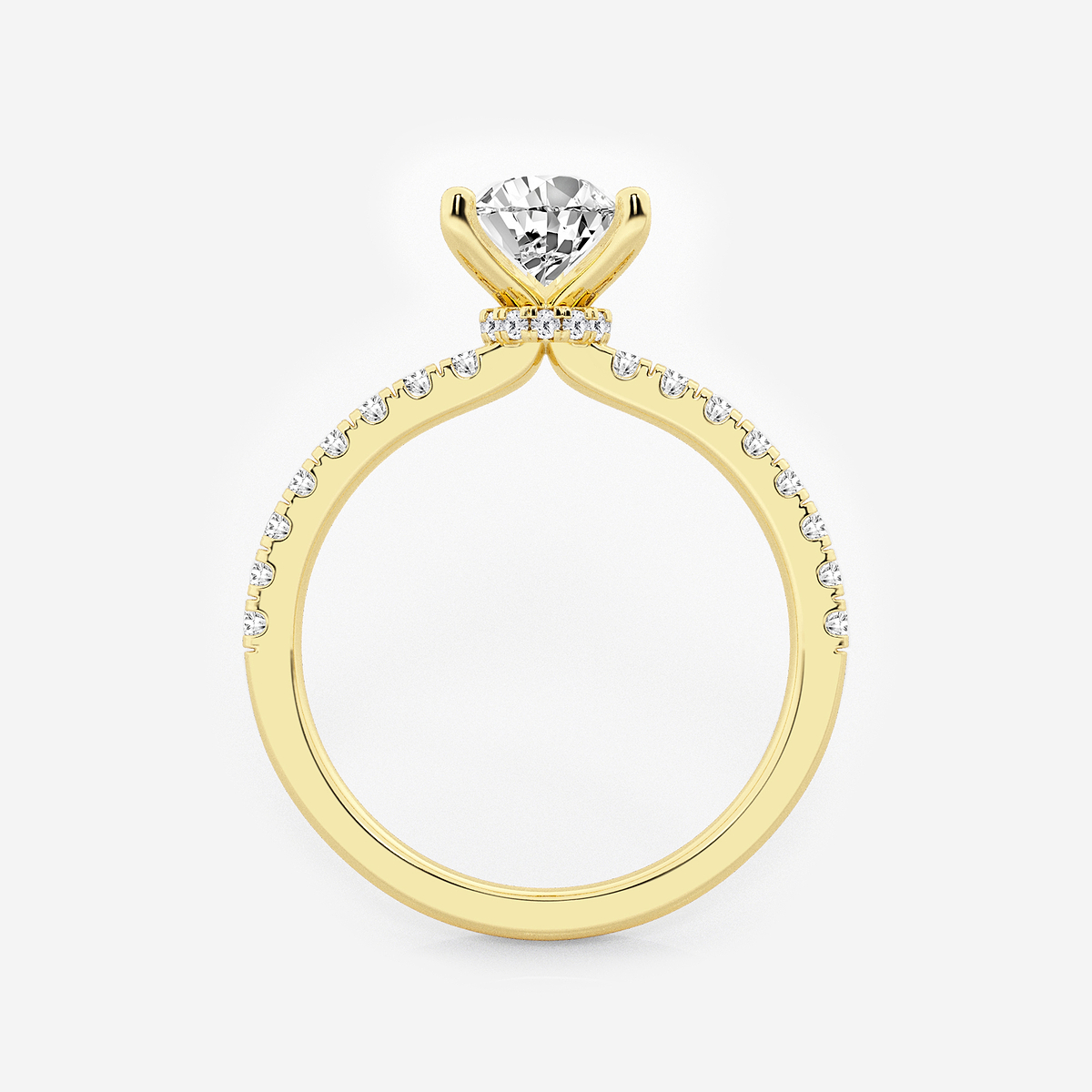 Additional Image 1 for  1 1/3 ctw Pear Lab Grown Diamond Hidden Halo Engagement Ring