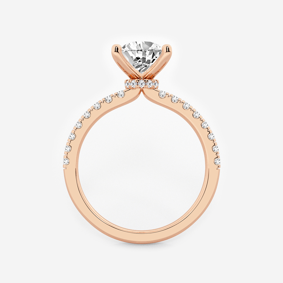 Additional Image 1 for  1 7/8 ctw Pear Lab Grown Diamond Hidden Halo Engagement Ring