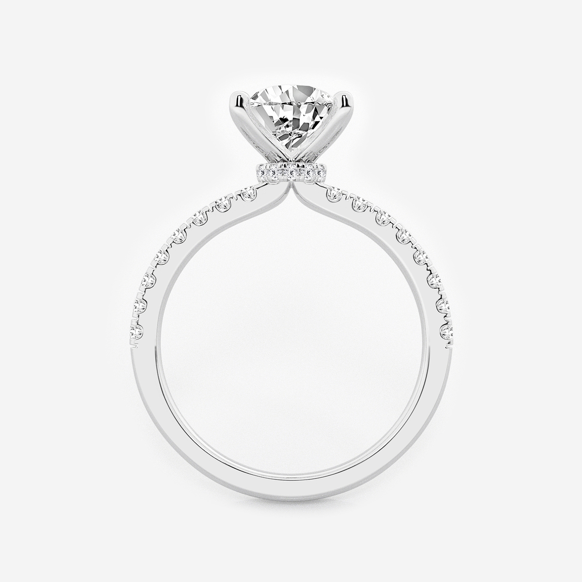 Additional Image 1 for  1 7/8 ctw Pear Lab Grown Diamond Hidden Halo Engagement Ring