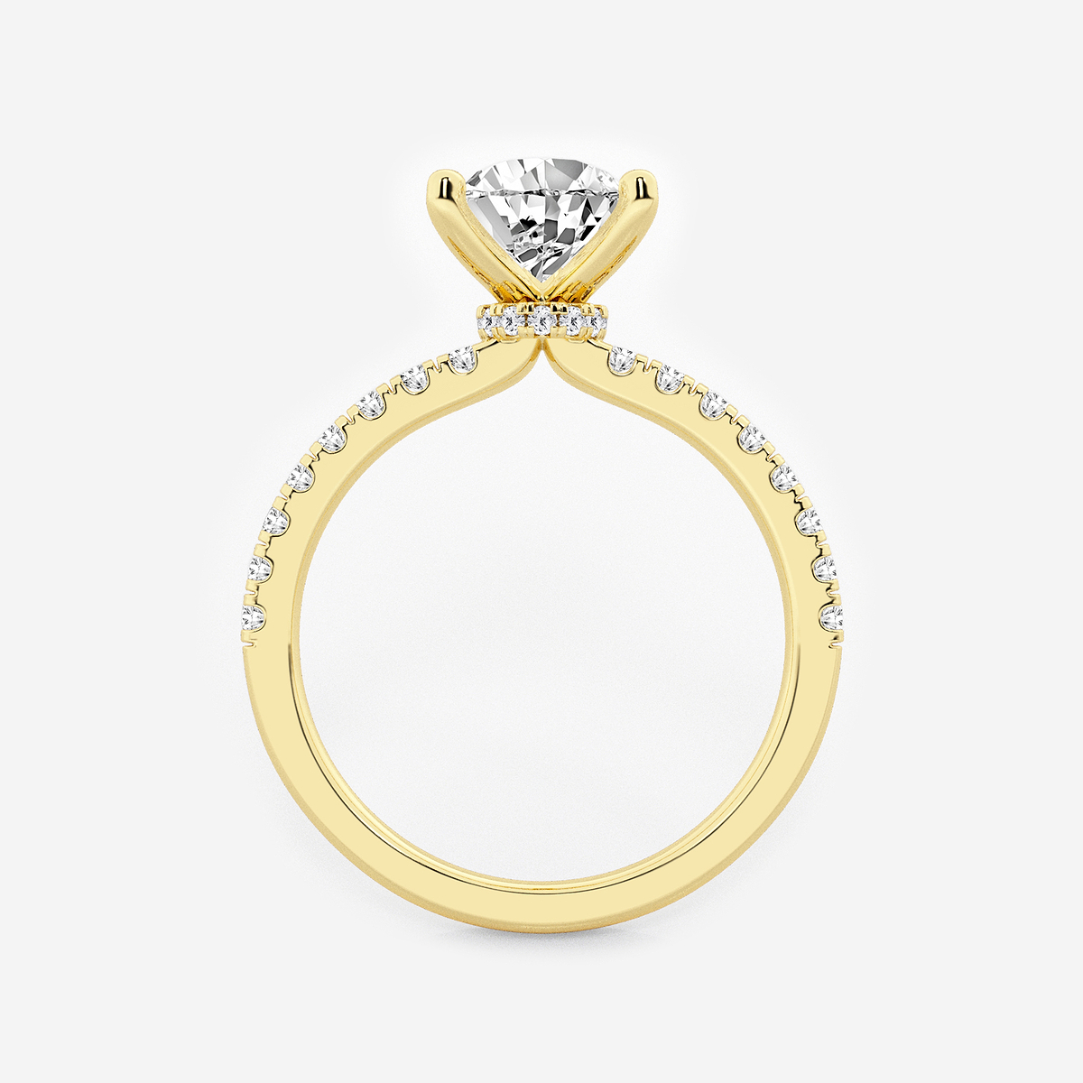 Additional Image 1 for  1 7/8 ctw Pear Lab Grown Diamond Hidden Halo Engagement Ring