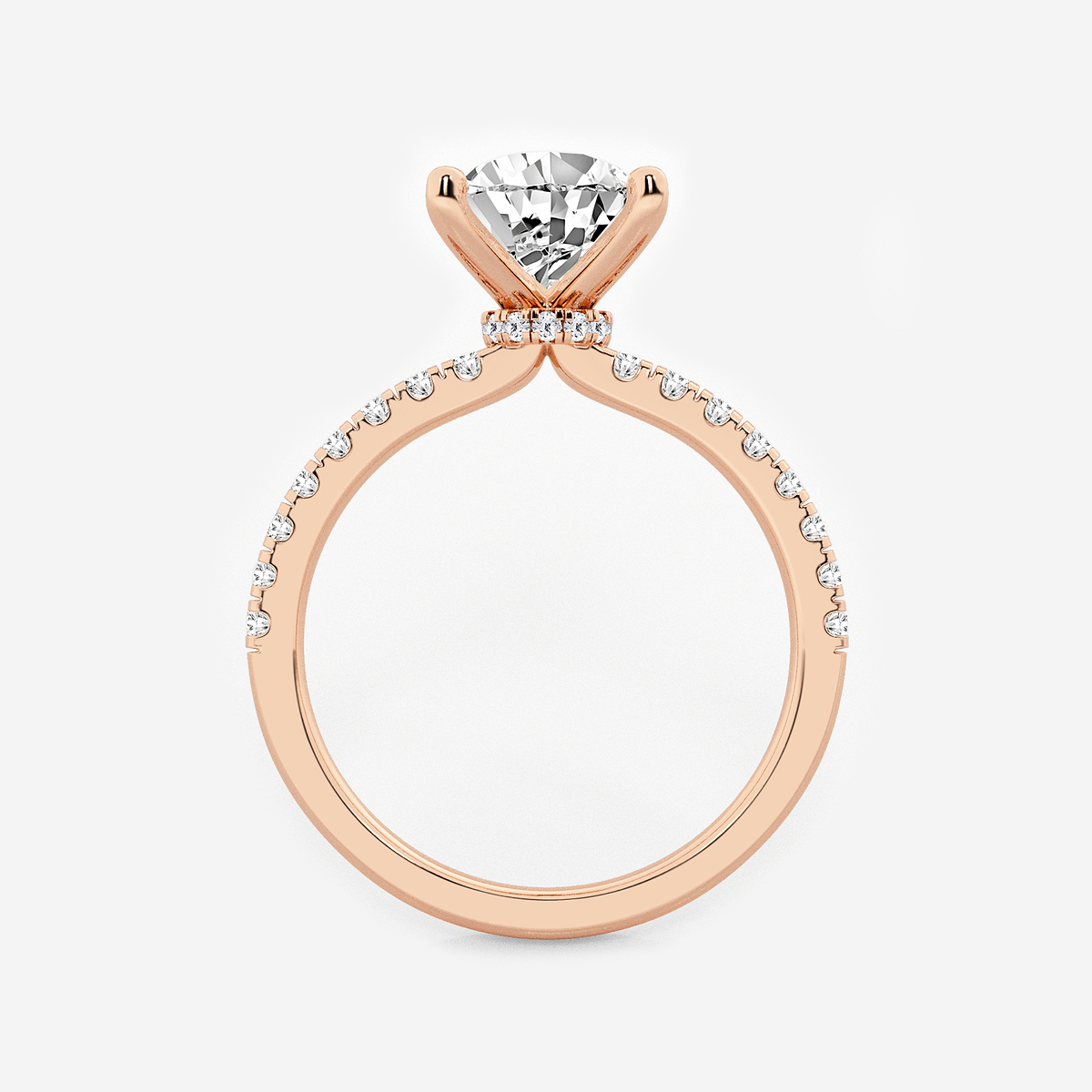 Additional Image 1 for  2 1/2 ctw Pear Lab Grown Diamond Hidden Halo Engagement Ring