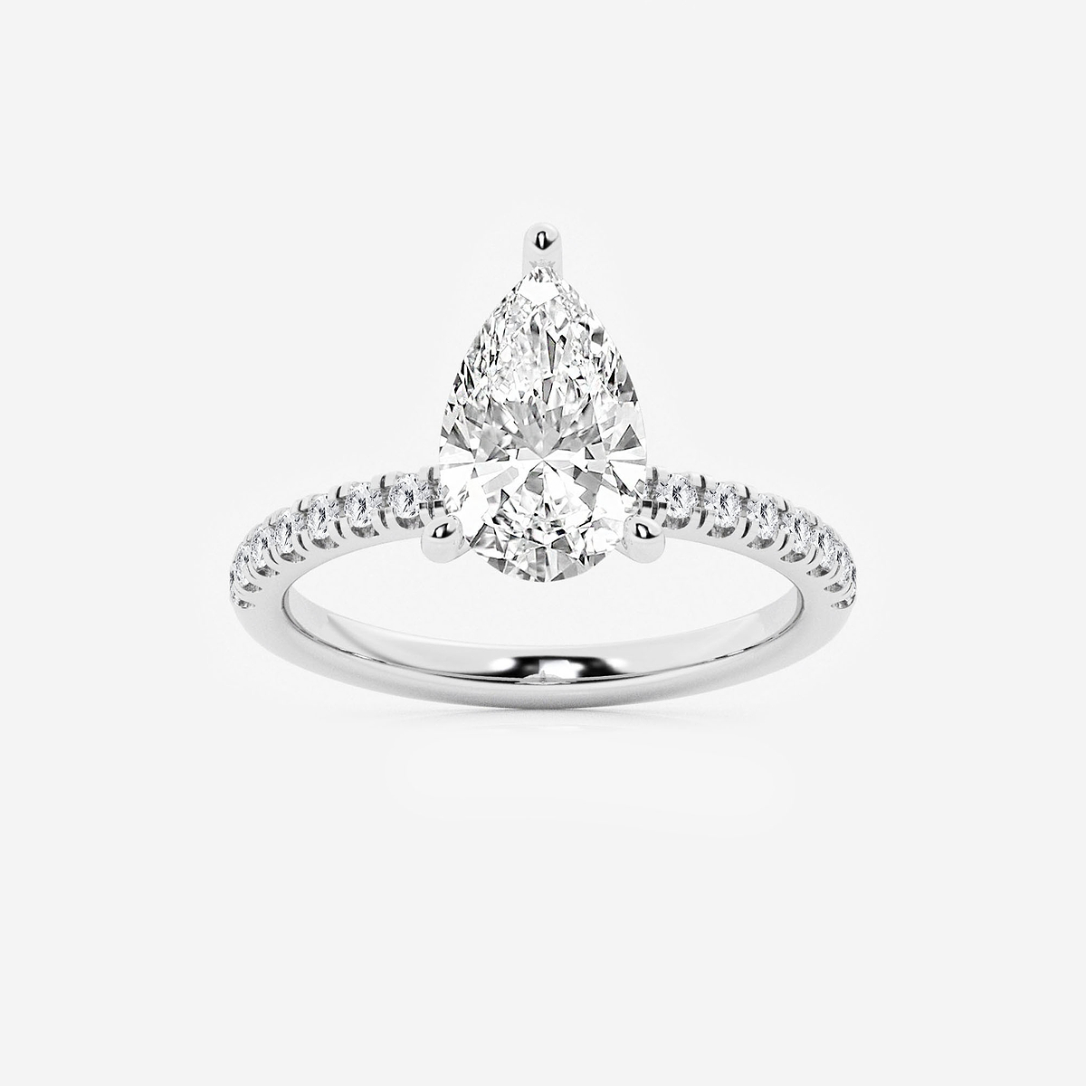 2 1/2 ctw Pear Lab Grown Diamond Hidden Halo Engagement Ring