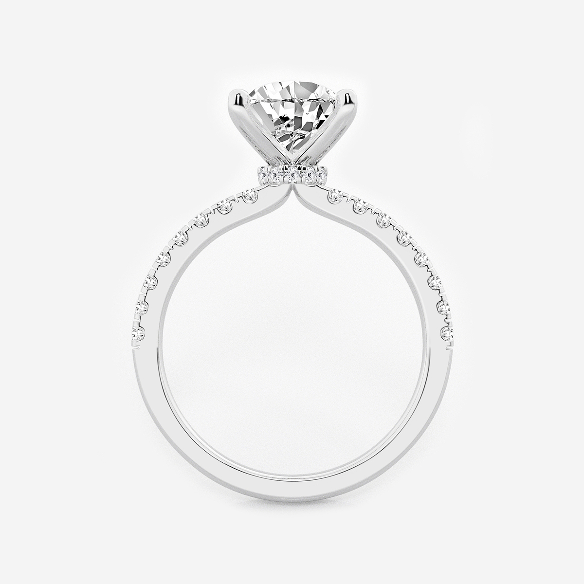 Additional Image 1 for  2 1/2 ctw Pear Lab Grown Diamond Hidden Halo Engagement Ring