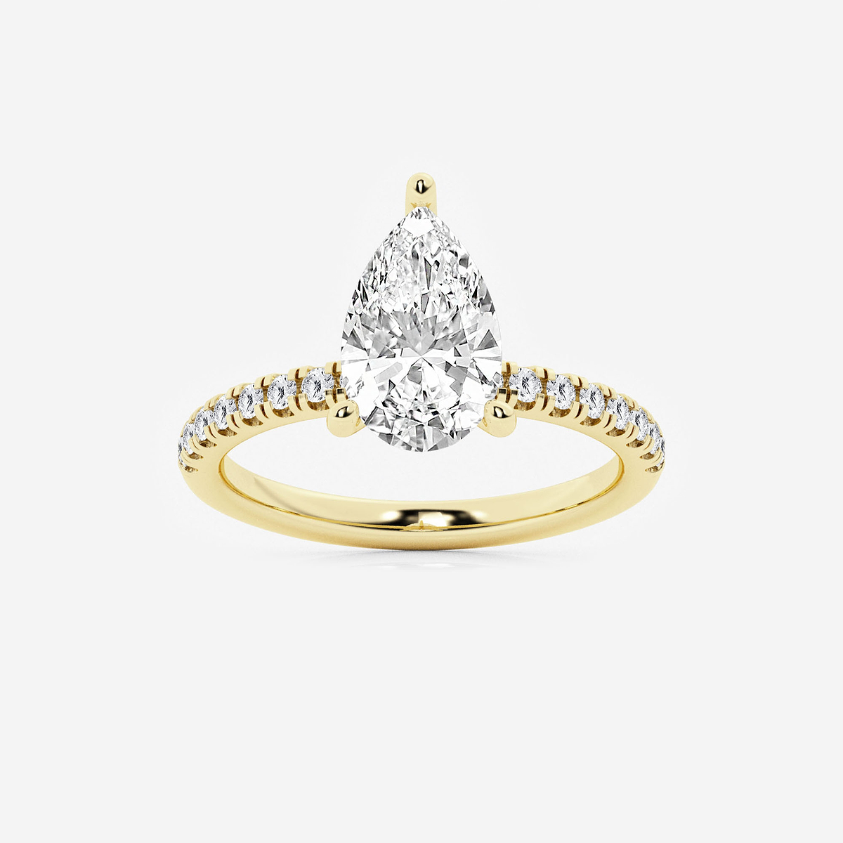 2 1/2 ctw Pear Lab Grown Diamond Hidden Halo Engagement Ring
