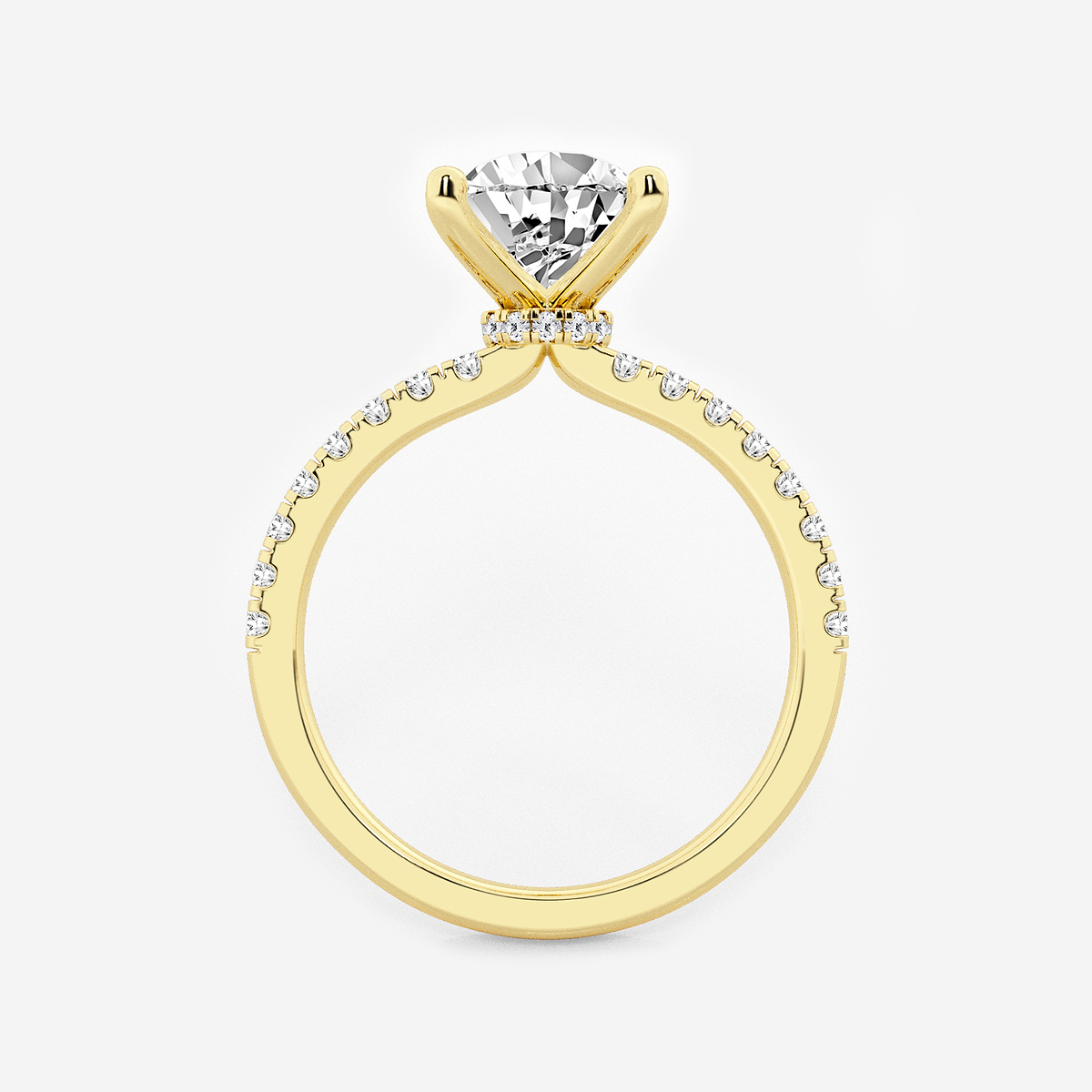 Additional Image 1 for  2 1/2 ctw Pear Lab Grown Diamond Hidden Halo Engagement Ring