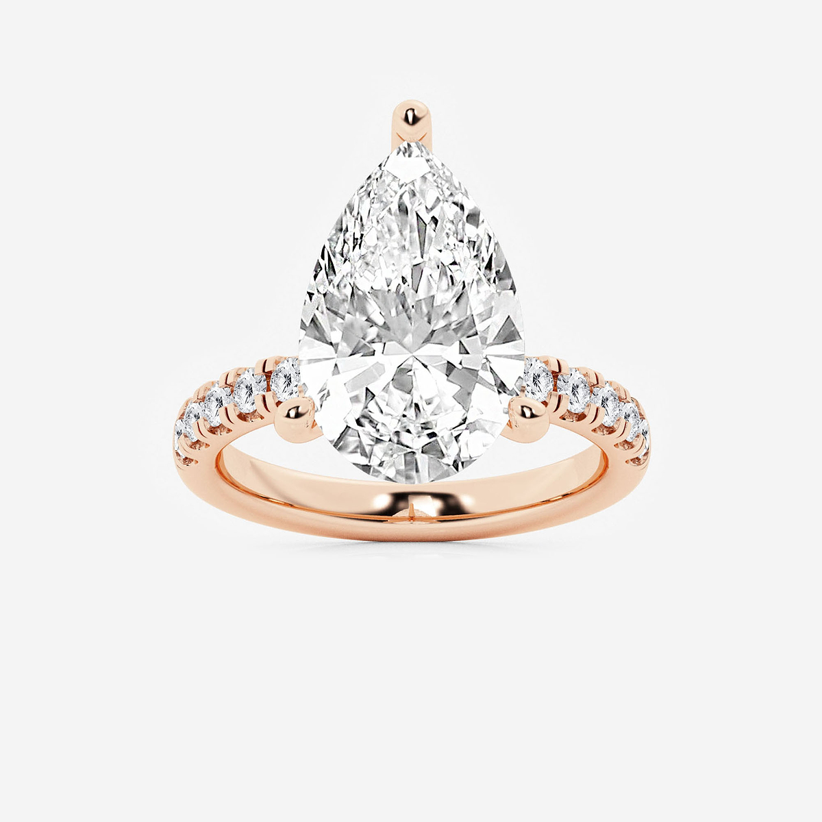 6 1/2 ctw Pear Lab Grown Diamond Hidden Halo Engagement Ring