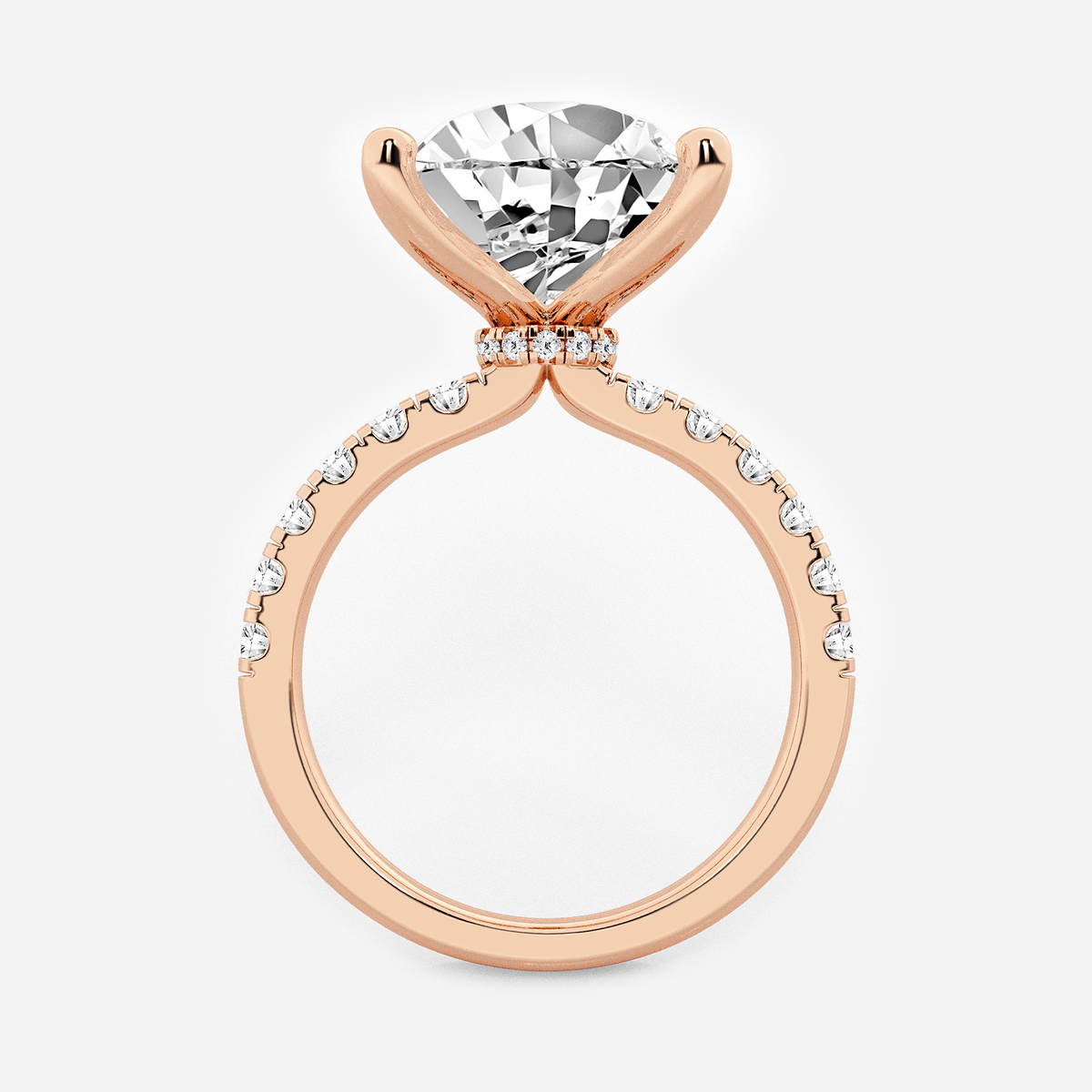 Additional Image 1 for  6 1/2 ctw Pear Lab Grown Diamond Hidden Halo Engagement Ring