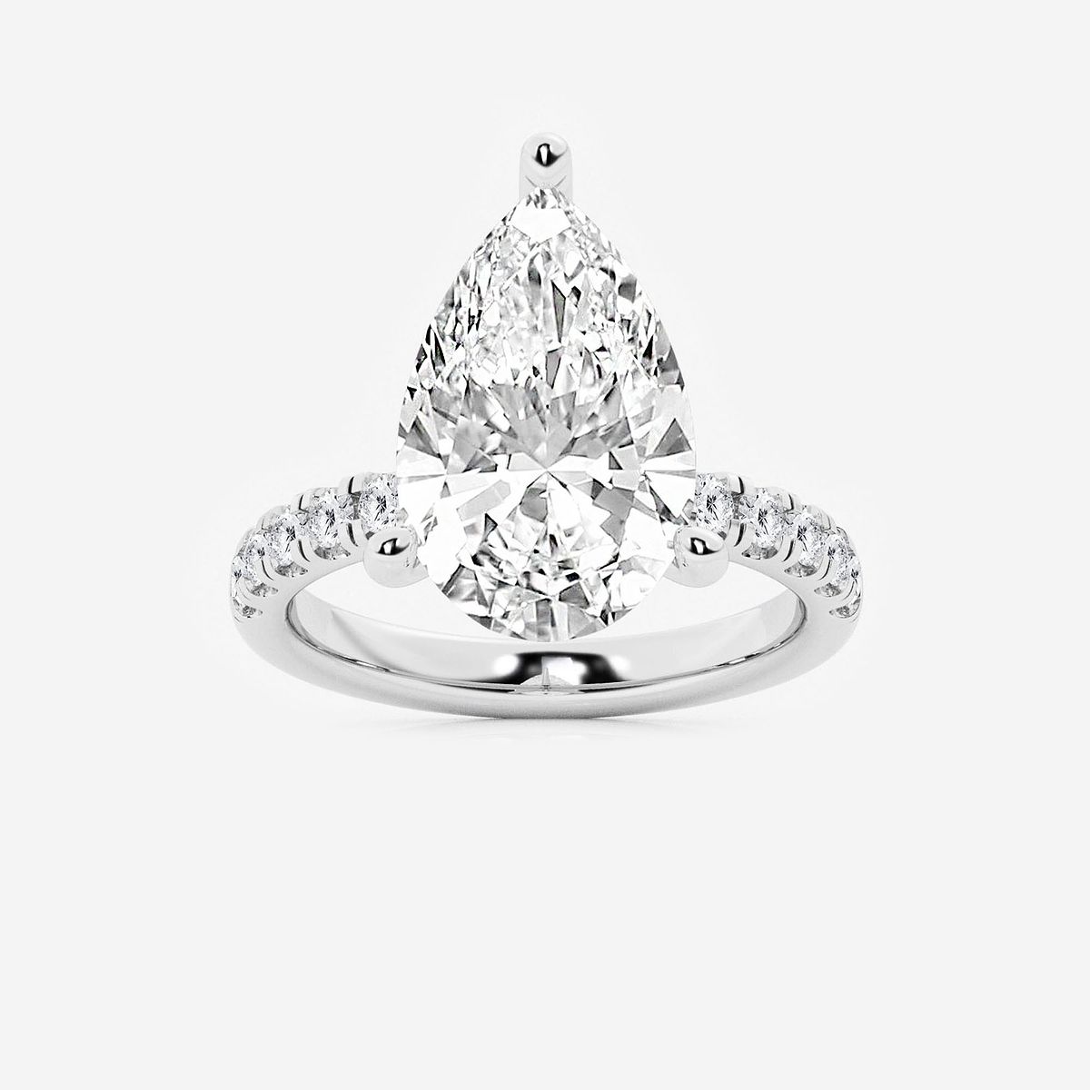 6 1/2 ctw Pear Lab Grown Diamond Hidden Halo Engagement Ring