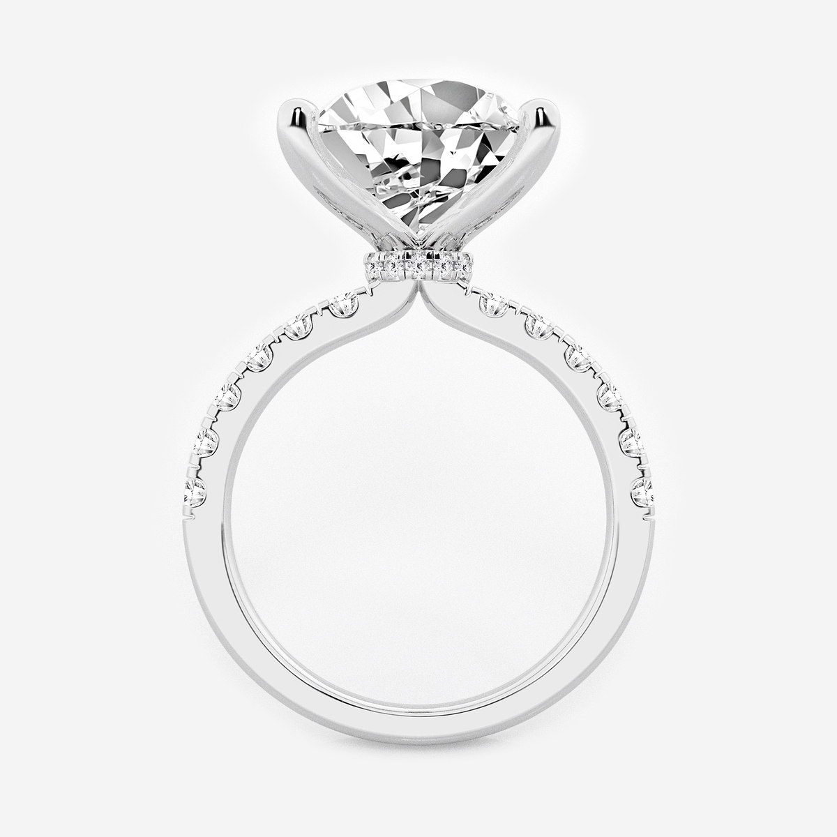 Additional Image 1 for  6 1/2 ctw Pear Lab Grown Diamond Hidden Halo Engagement Ring