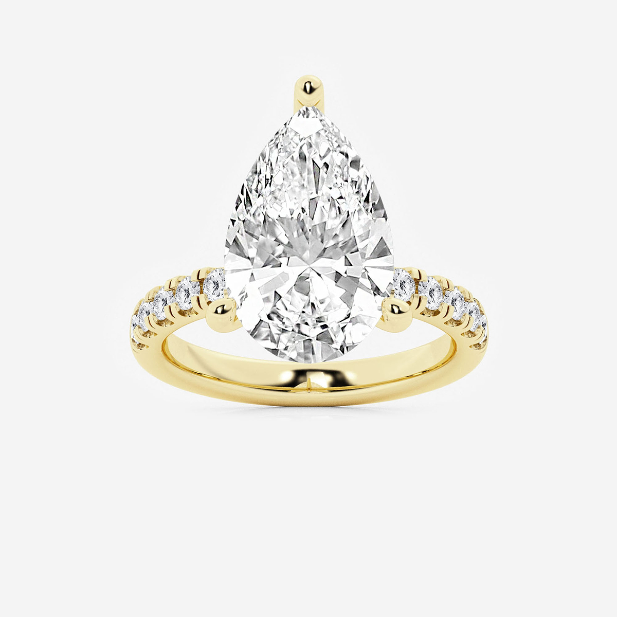 6 1/2 ctw Pear Lab Grown Diamond Hidden Halo Engagement Ring