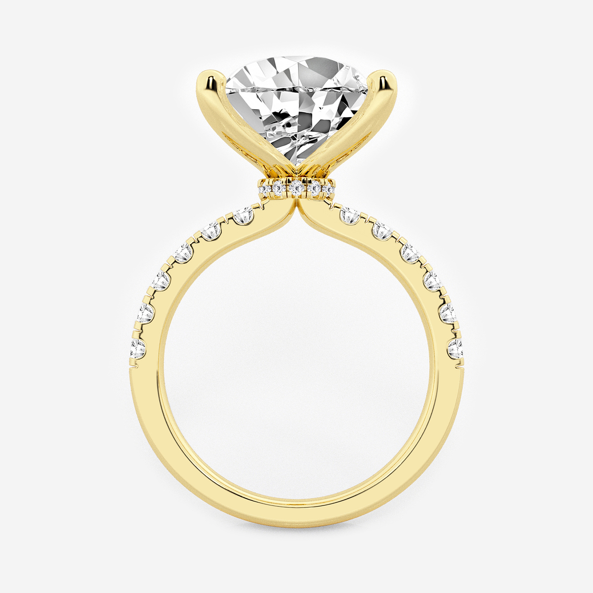 Additional Image 1 for  6 1/2 ctw Pear Lab Grown Diamond Hidden Halo Engagement Ring
